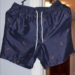 Navy Blue Floral Men's Shorts